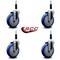 Service Caster 5'' Blue Poly Wheel Swivel 7/8'' Expanding Stem Caster Set, 4PK SCC-EX20S514-PPUB-BLUE-78-4 - alternate 3